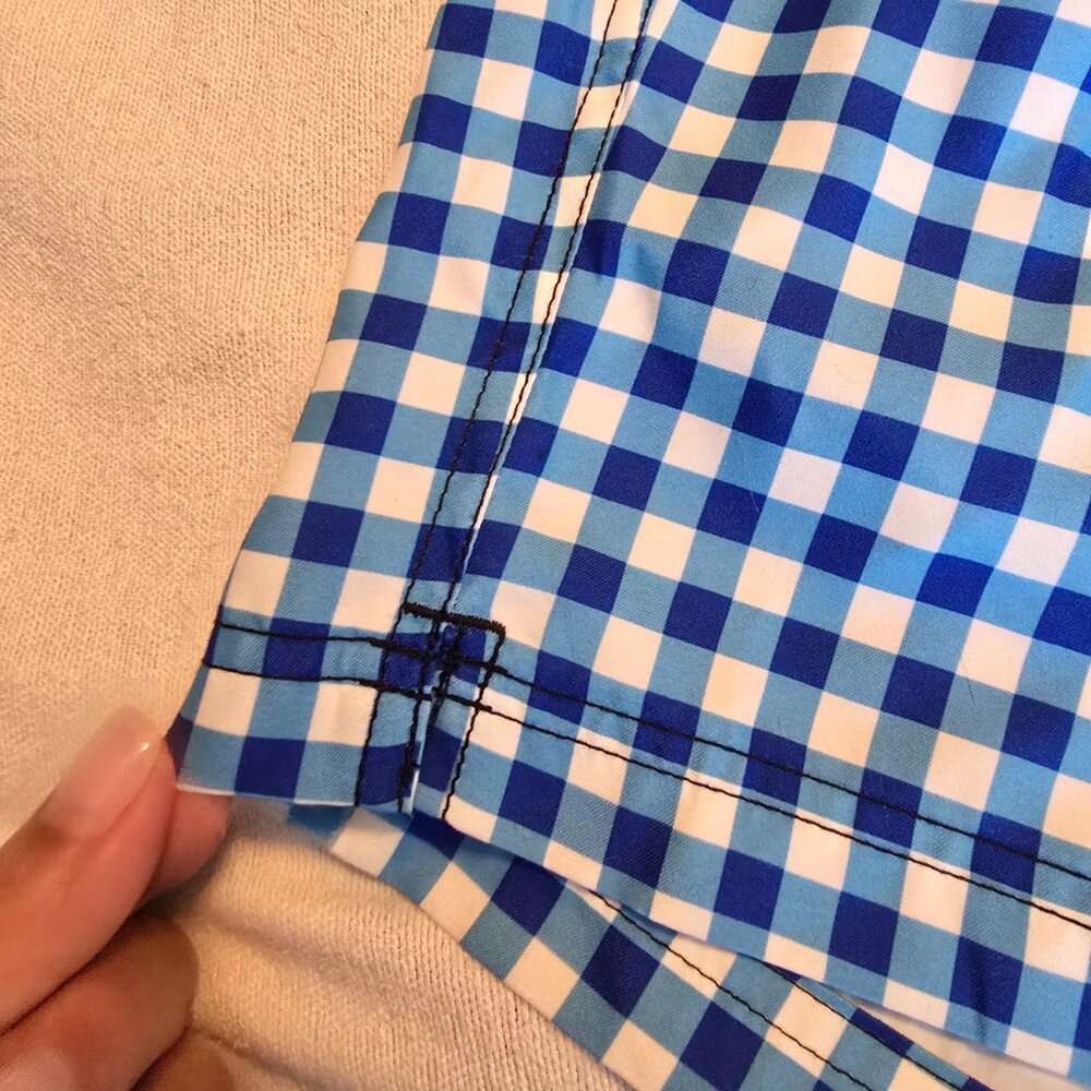 Draper James x Lands' End Gingham Swim Shorts Blue White Size S EUC - Picture 11 of 14